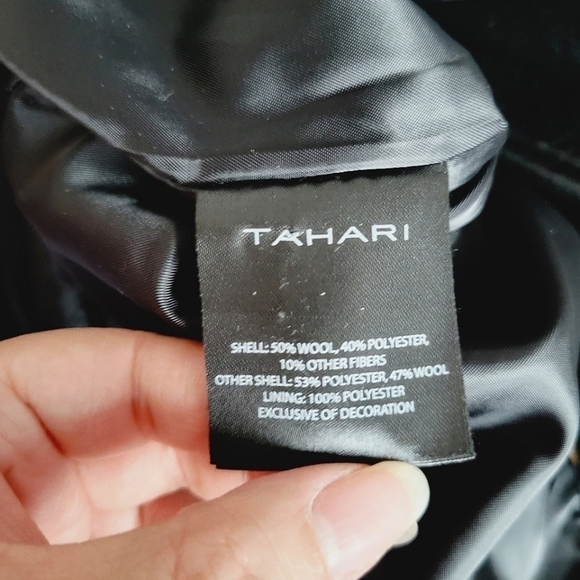 Tahari Black Wool Blend Coat - Picture 9 of 12